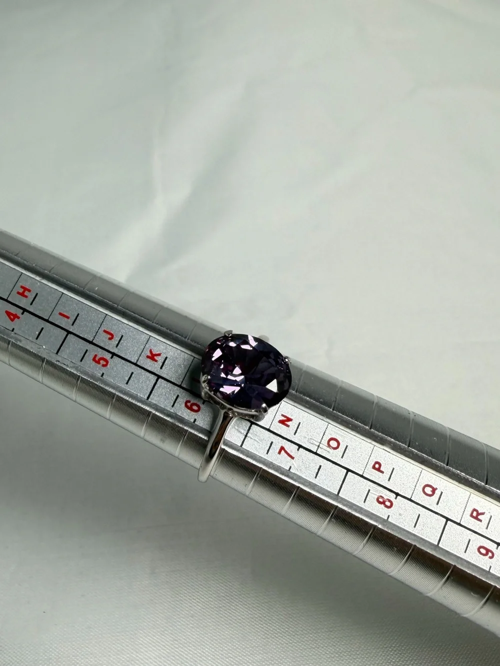 Lab Alexandrite Ring 3.89ct 10K White Gold Color Change NWT Size 6.5